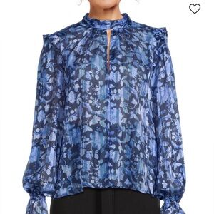 French Connection Navy Floral Blouse